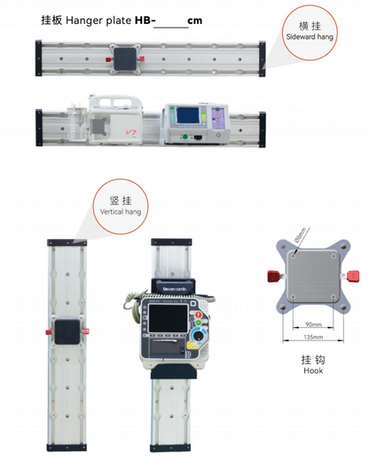 Aluminum Bracket Hanging Rack With Ceiling Mount Hooks For Secure Medical Supplies